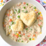 Skillet Chicken Pot Pie and Biscuits