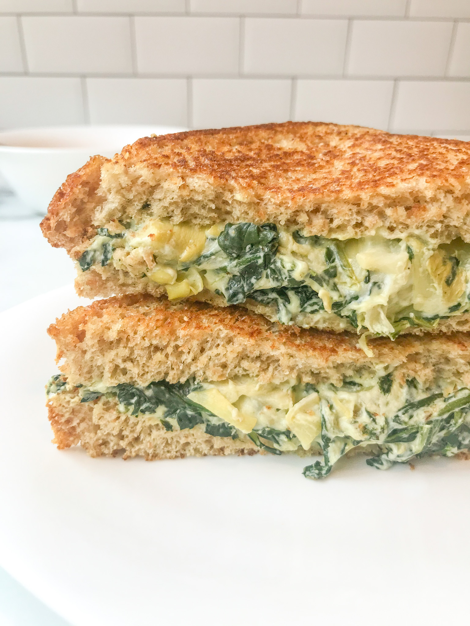 Spinach and Artichoke Dip Grilled Cheese Sandwich